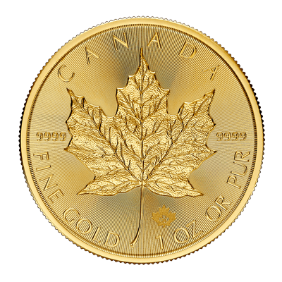 A picture of a 1 oz Gold Maple Leaf Coin (2024)
